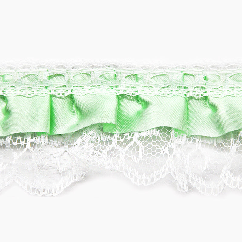 Gathered Lace with Satin Edge - 2" Width (50 Yard Roll) - PB-200-14 Lime