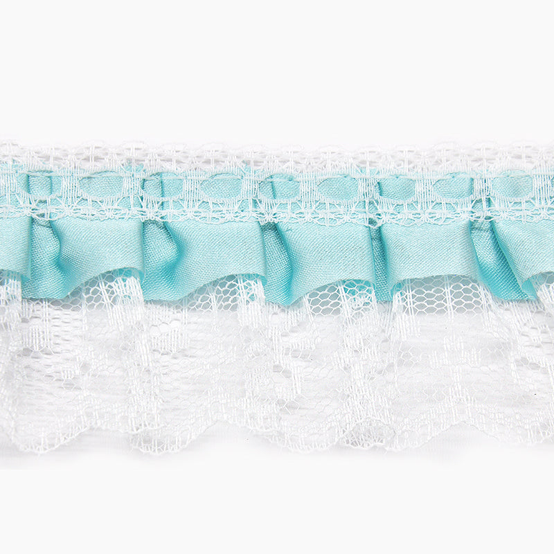 Gathered Lace with Satin Edge - 2" Width (50 Yard Roll) - PB-200-33 Turquoise