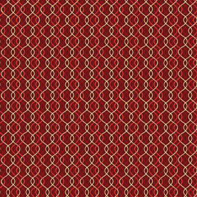 Geometric Metallic Red Merry Mix 43"/44" Cotton Fabric Per Yard