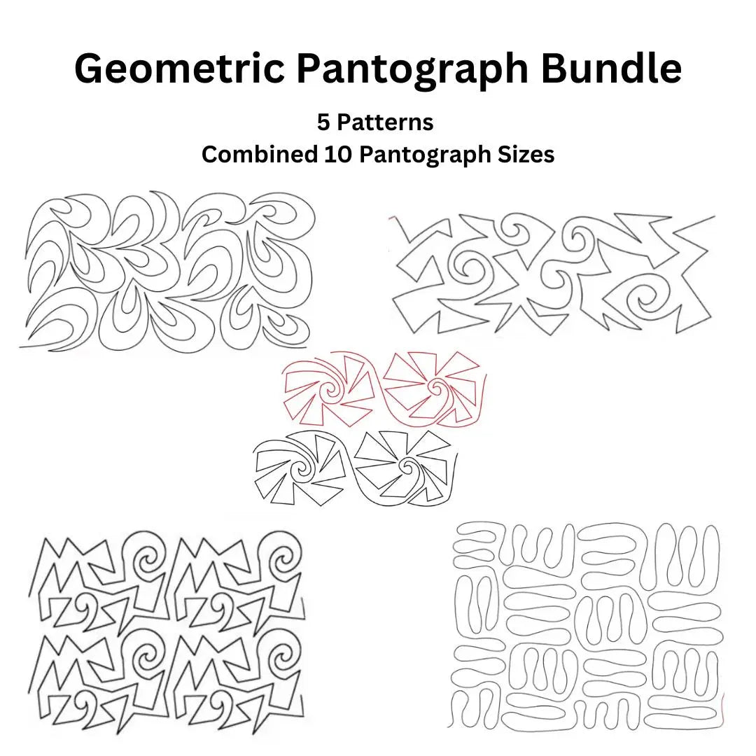 Geometric Paper Pantograph Bundle - Set of 5 - Linda's Electric Quilters