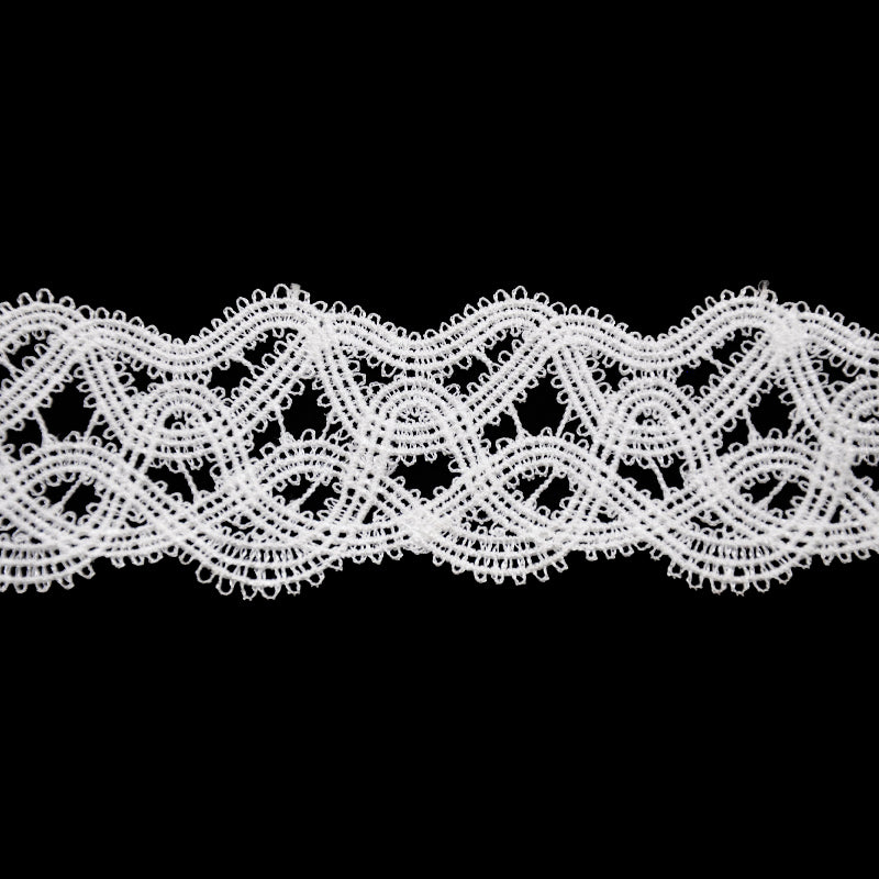 Geometric Scalloped Venise Lace Trim, 1 1/2-inch X 5 Yards – Decorative Loop Lace Edging for Bridal and Sewing