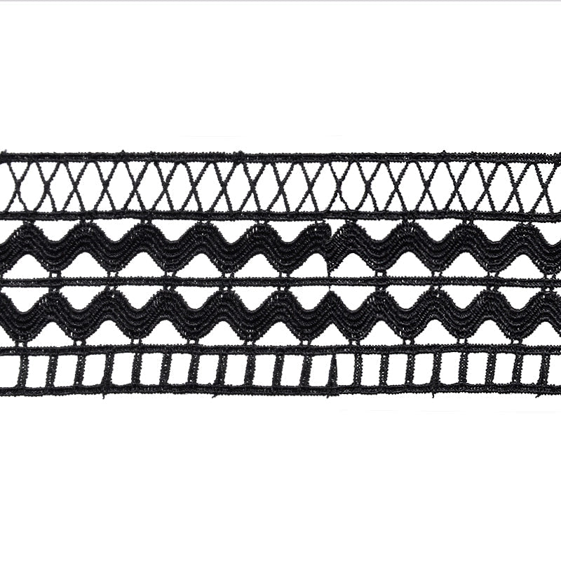 Geometric Venise Lace Trim, 2-inch X 5 Yards – Multi-Pattern Openwork Border