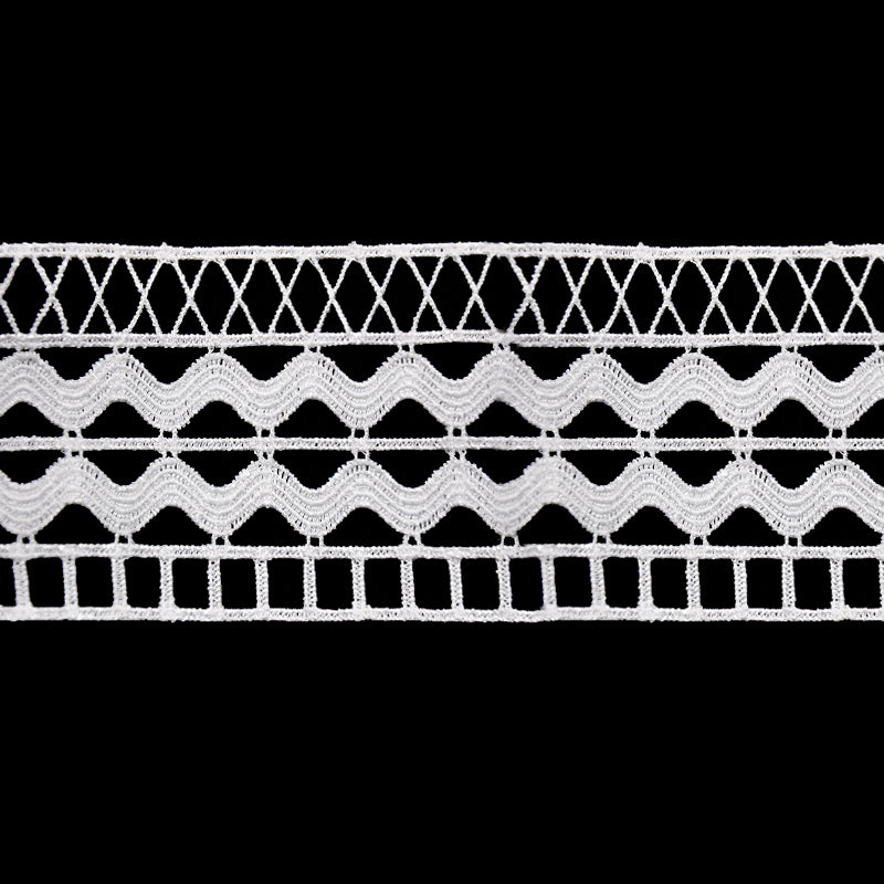 Geometric Venise Lace Trim, 2-inch X 5 Yards – Multi-Pattern Openwork Border