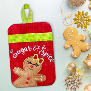 Gingerbread Pot Holders In the Hoop Machine Embroidery Designs