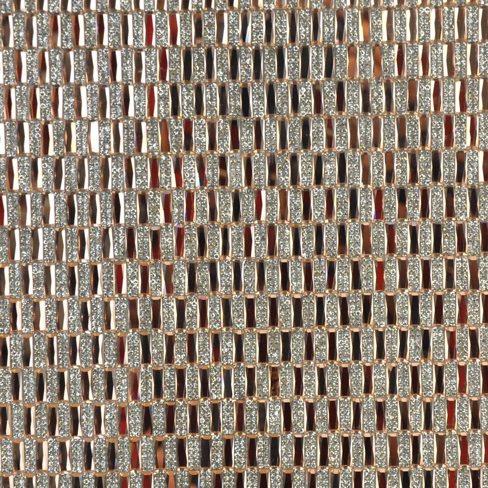 Glass and Rhinestone Sheet - 15 3/4" x 9 1/2" - BRST-12-09 Peach