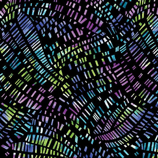 Go with the Flow Mosaic Flow Black/Multi Cotton 44"/45" Fabric Per Yard Benartex Inc