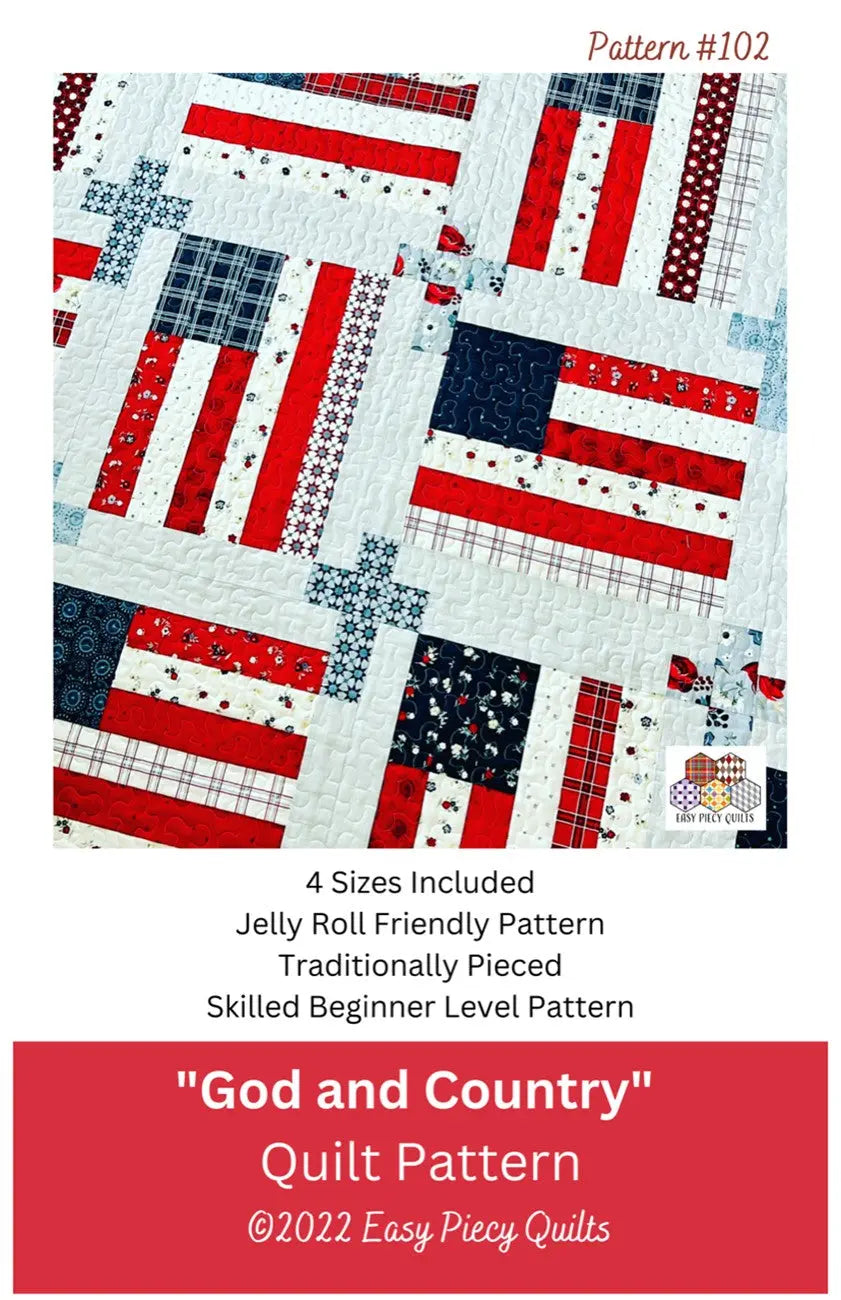 God and Country Quilt Pattern - Linda's Electric Quilters
