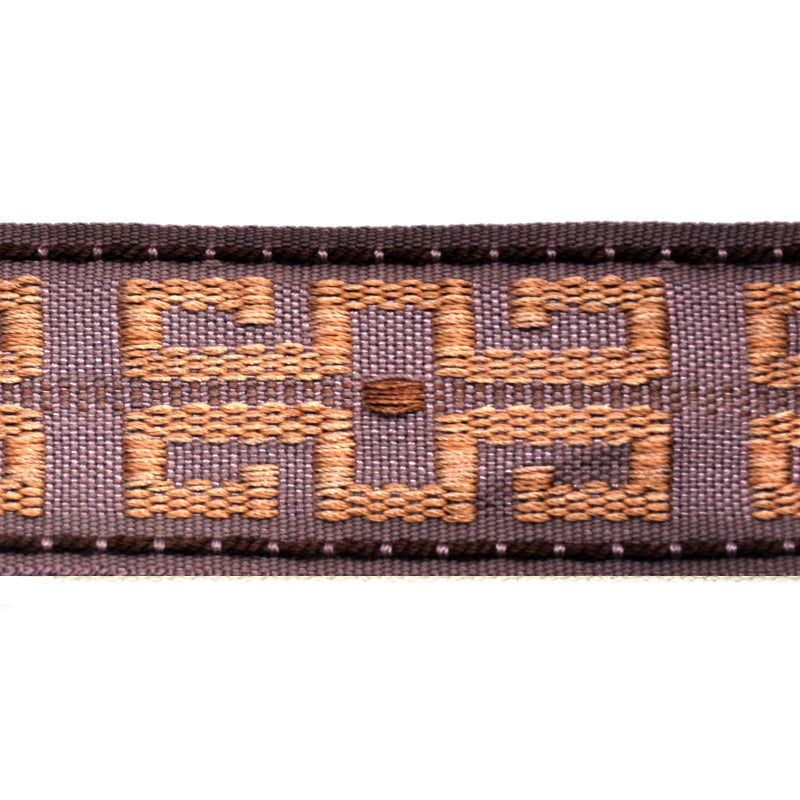 Godiva Collection - 1 1/2" width CIRCLE PATTERN BRAID (25 Yard Roll) - BR-7097-21/38 Lilac and Toffee