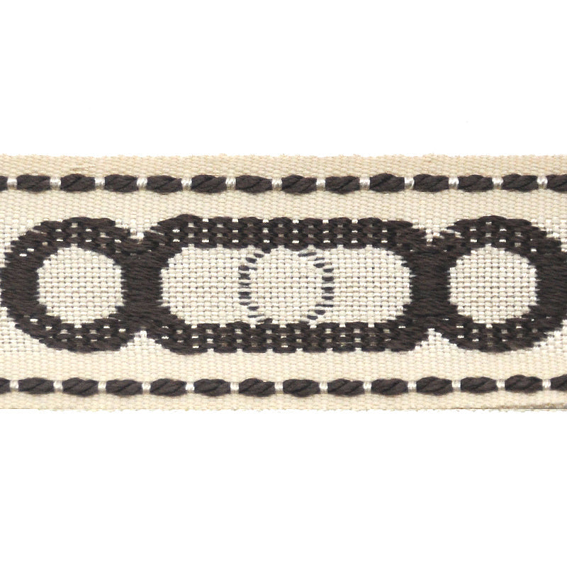 Godiva Collection - 1 1/2" width CIRCLE PATTERN BRAID (25 Yard Roll) - BR-7097-28/66 Beige and Chocolate