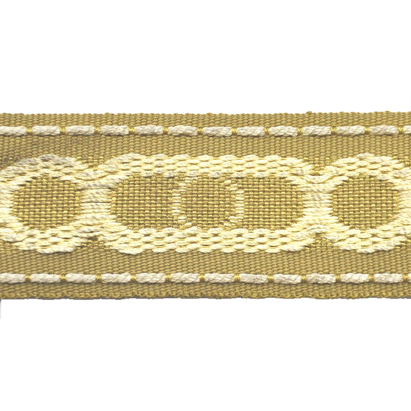 Godiva Collection - 1 1/2" width CIRCLE PATTERN BRAID (25 Yard Roll) - BR-7097-63/61 Moss Green and Mocha