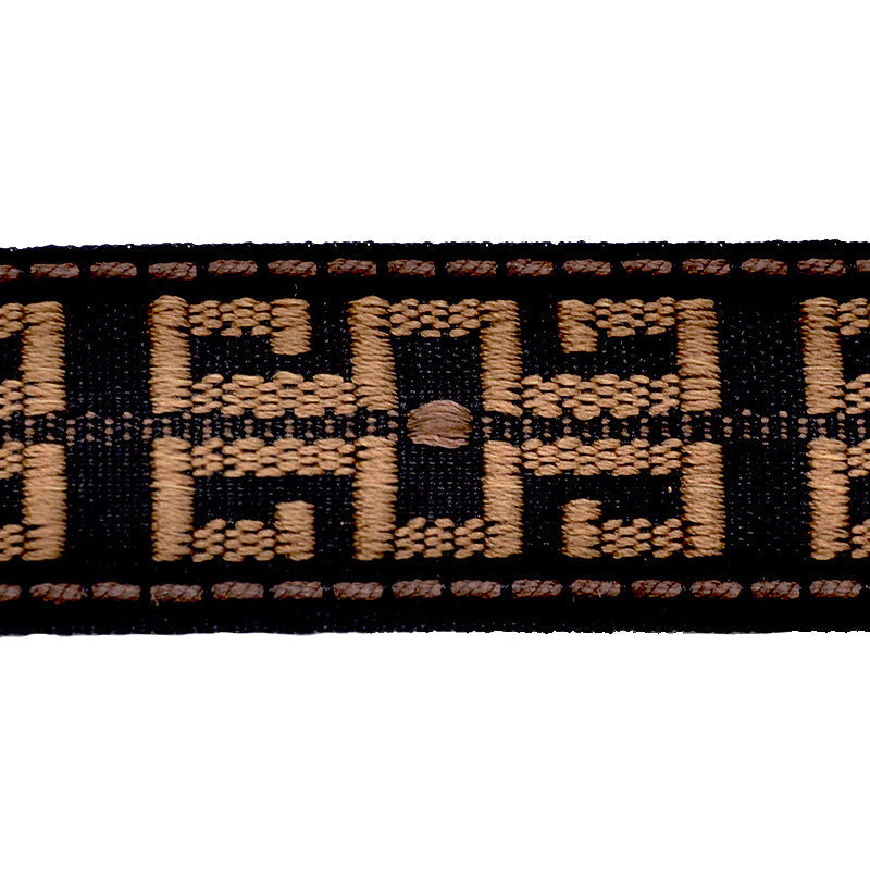 Godiva Collection - 1 1/2" width KEY PATTERN BRAID (25 Yard Roll) - BR-7096-02/06 Chocolate and Brown