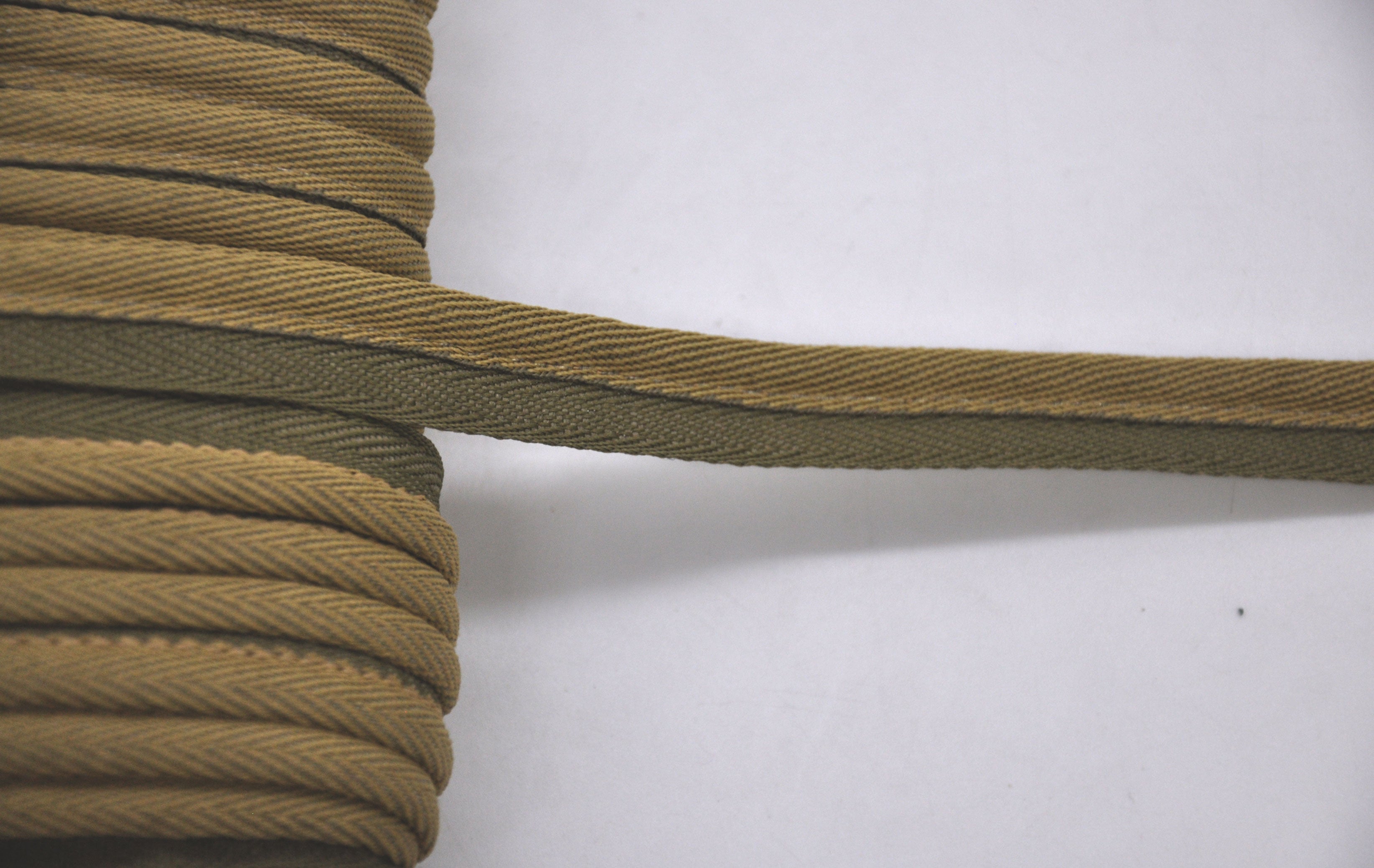 Godiva Collection - 1/4" Width PIPING CORD with LIP (50 Yard Roll) - BC-10098-63/61 Moss Green and Mocha