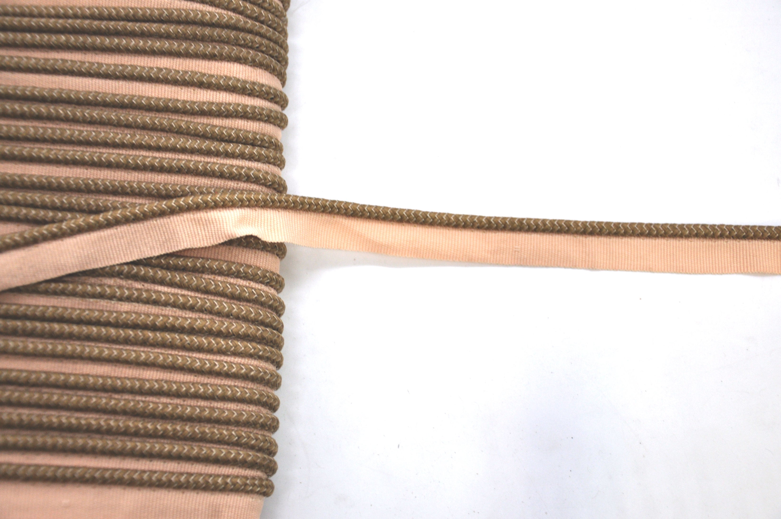 Godiva Collection - 1/4" Width PIPING CORD with LIP (50 Yard Roll) - BC-10099-82/28 Taupe and Beige