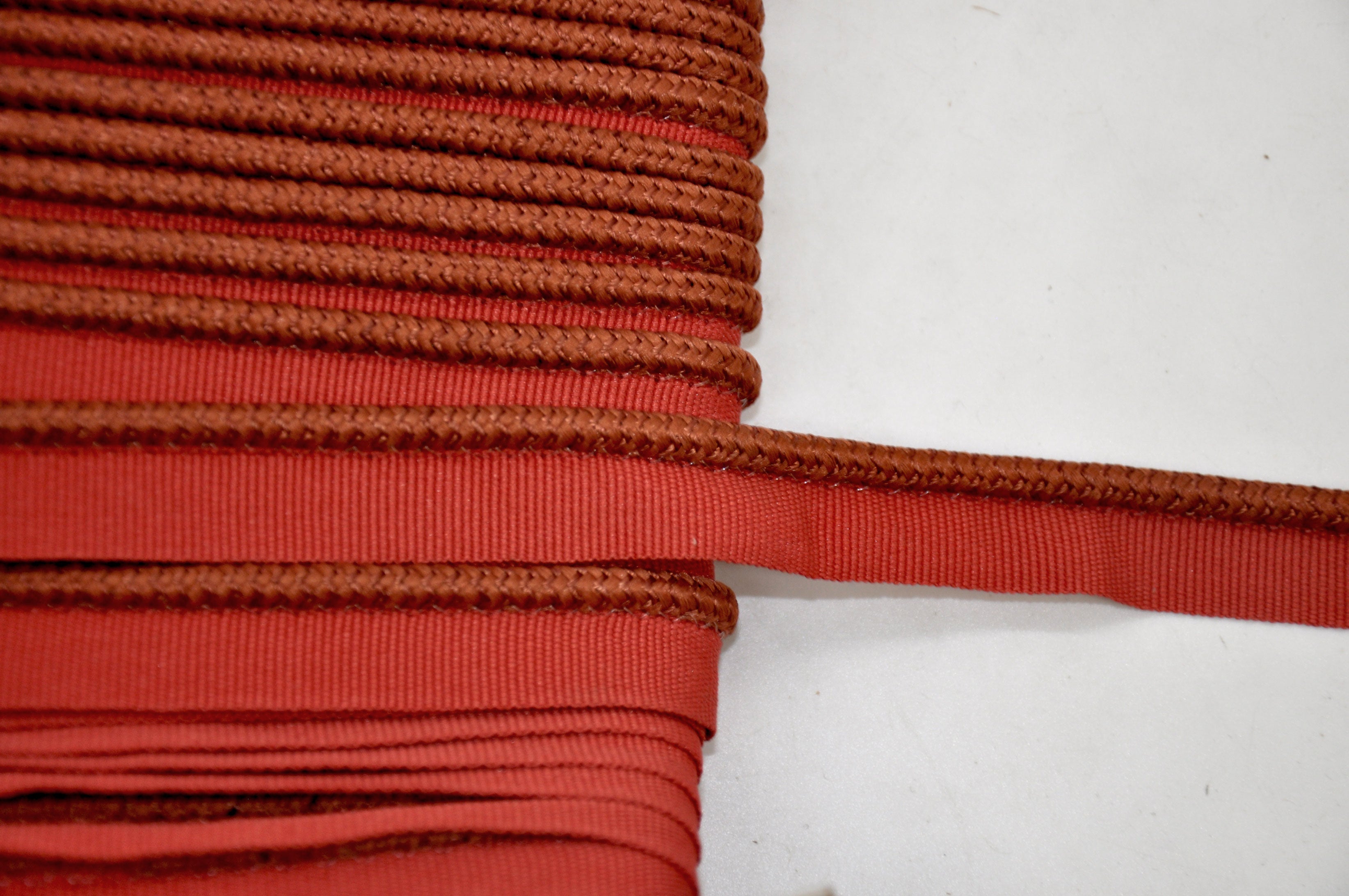 Godiva Collection - 1/4" Width PIPING CORD with LIP (50 Yard Roll) - BC-10099-88/61 Dark Brick and Mocha