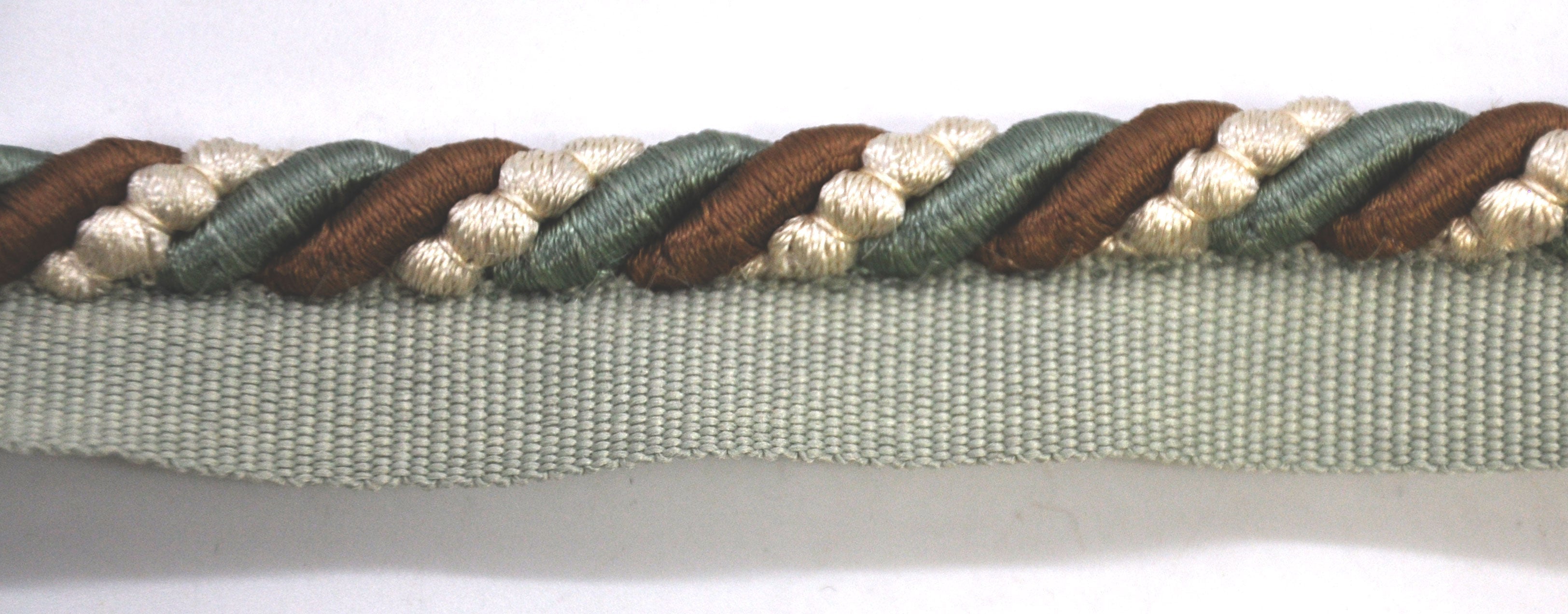 Godiva Collection - 3/8" Width CORD with LIP (50 Yard Roll) - BC-10097-33/28 Turquoise and Beige