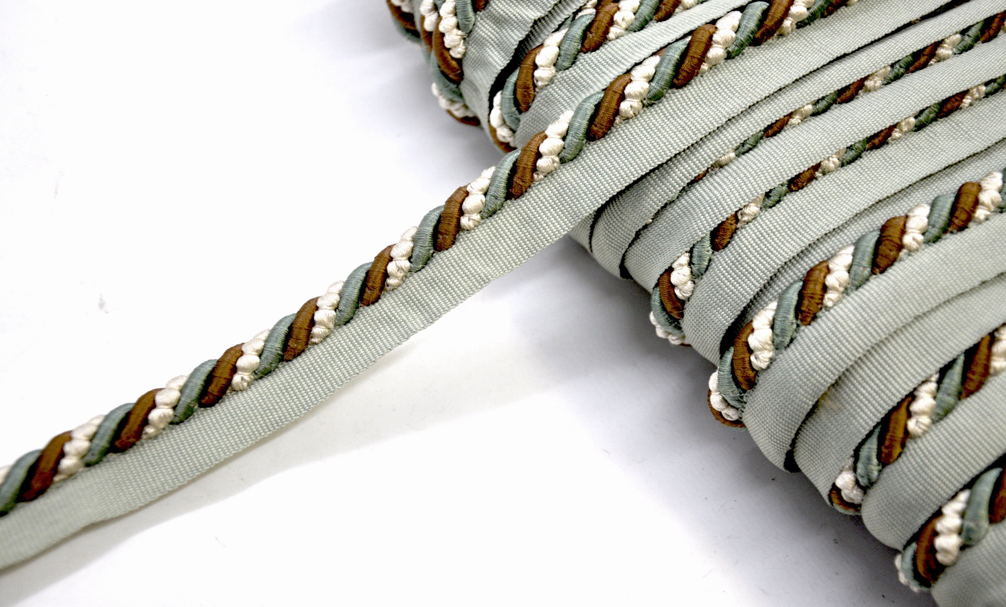 Godiva Collection - 3/8" Width CORD with LIP (50 Yard Roll) - BC-10097-33/28 Turquoise and Beige