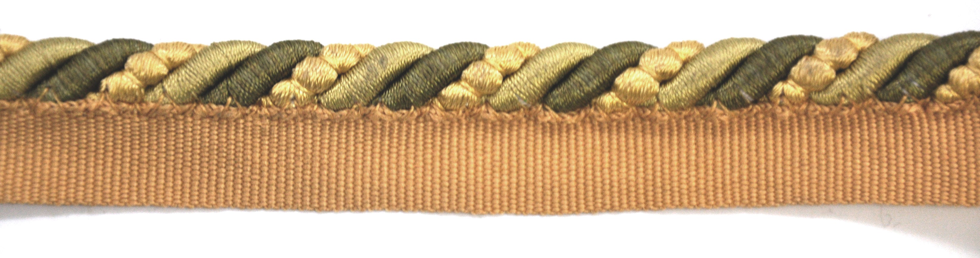 Godiva Collection - 3/8" Width CORD with LIP (50 Yard Roll) - BC-10097-63/61 Moss Green and Mocha