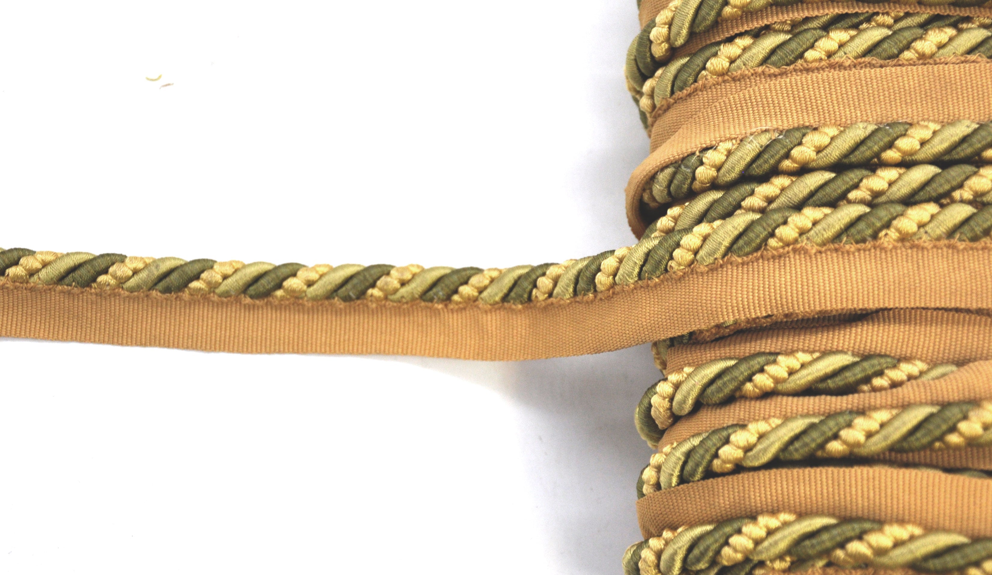 Godiva Collection - 3/8" Width CORD with LIP (50 Yard Roll) - BC-10097-63/61 Moss Green and Mocha