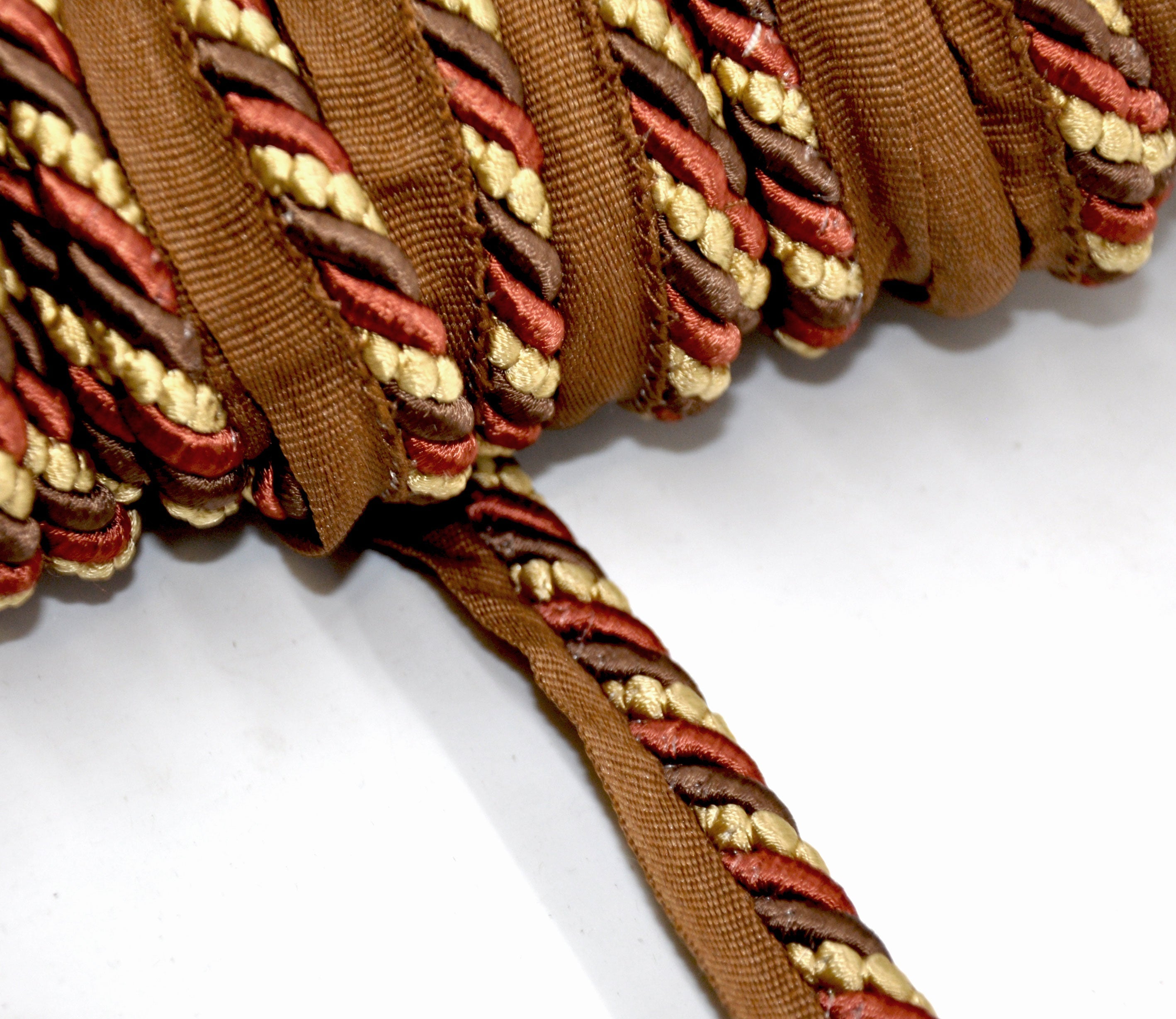 Godiva Collection - 3/8" Width CORD with LIP (50 Yard Roll) - BC-10097-88/66 Dark Brick and Chocolate