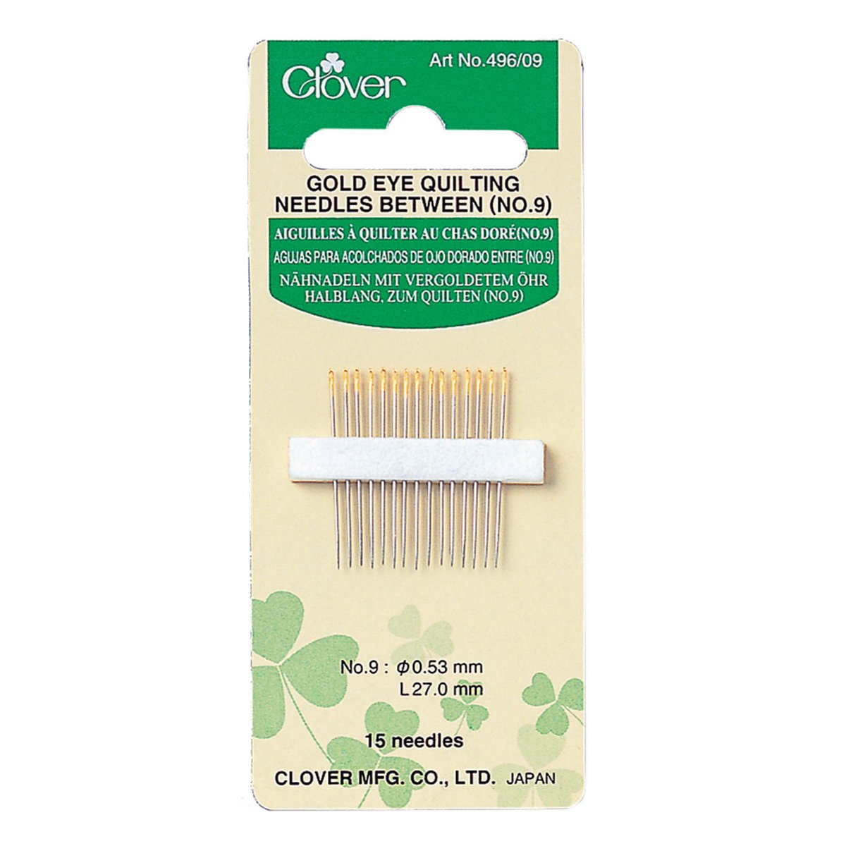 Gold Eye Quilting Needles Between (No. 9)