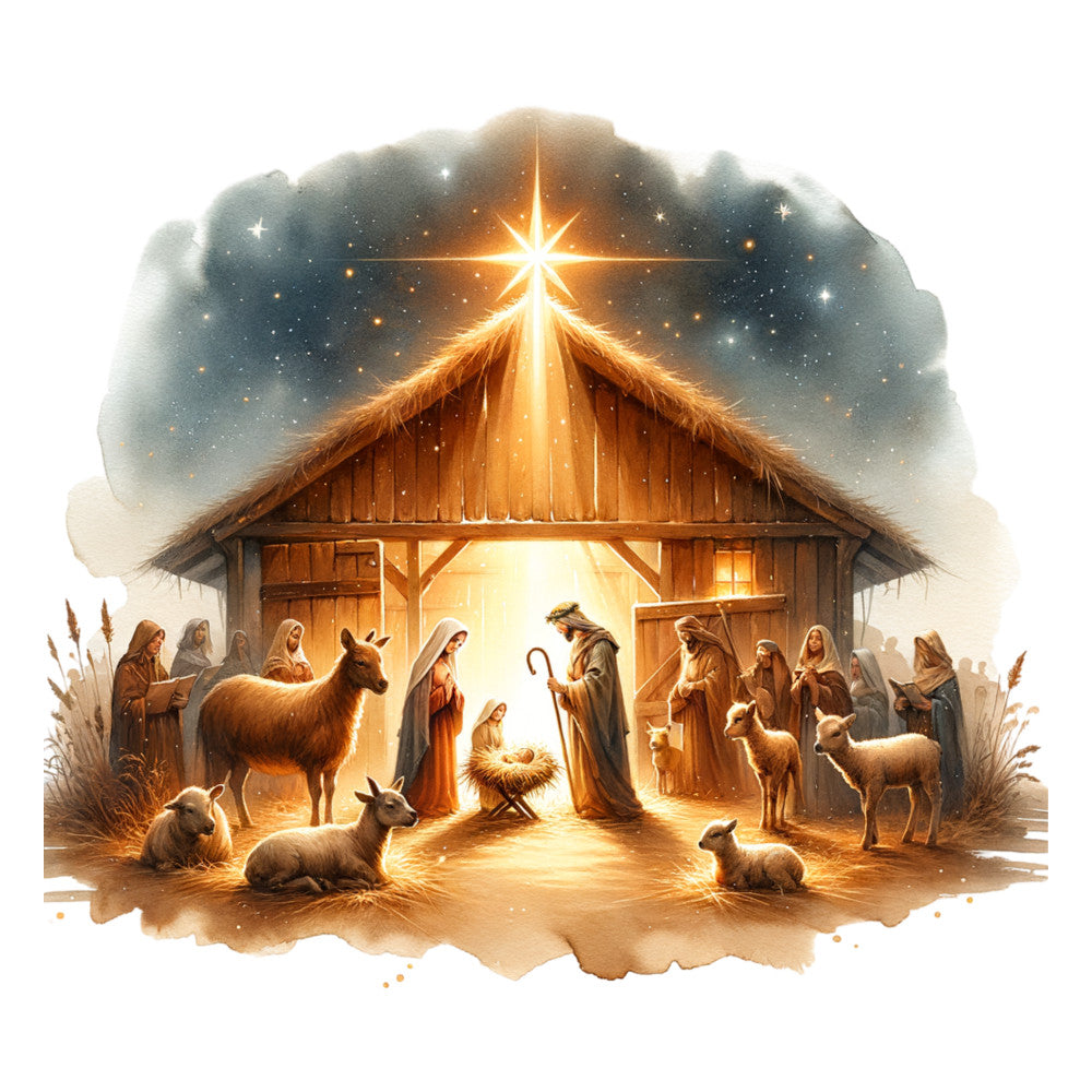 Golden Nativity Fabric Panel 8 QuiltingFabricPanels
