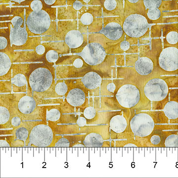 Golden Retro Dot Grid Bubble Pop 83703-57 Cotton 44”/45” Fabric Per Yard