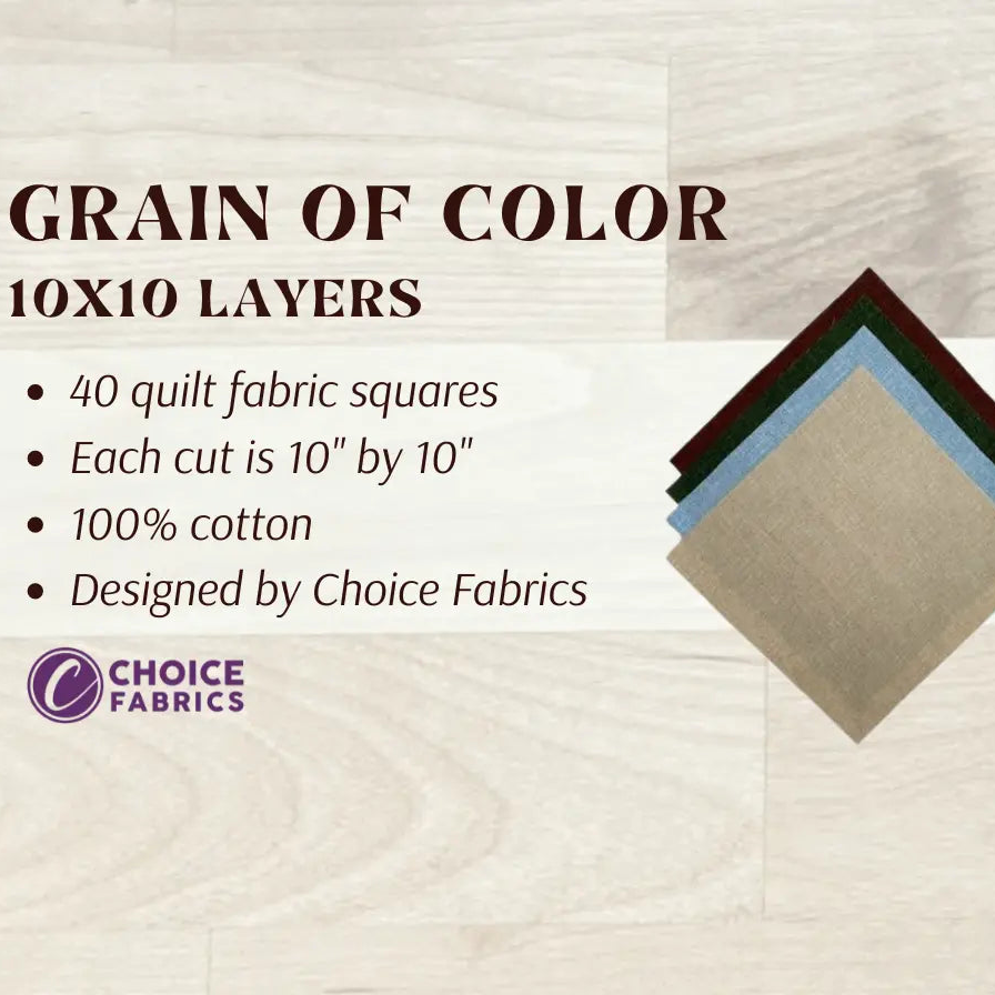 Black, Blue, Brown, Green -  Grain of Color - 10x10 Layers [40 cuts] (Outdoors)