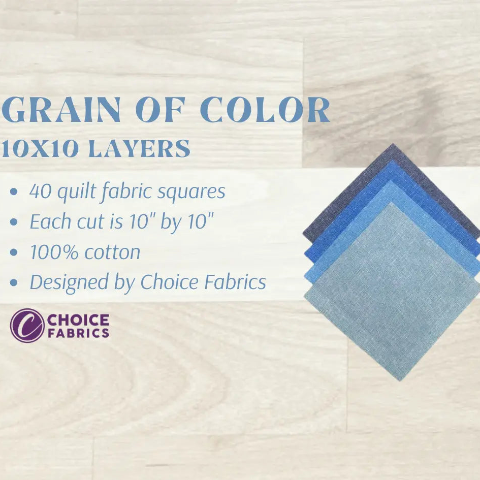 Blue Grain of Color - 10x10 Layers [40 cuts] (Shades of Blue)