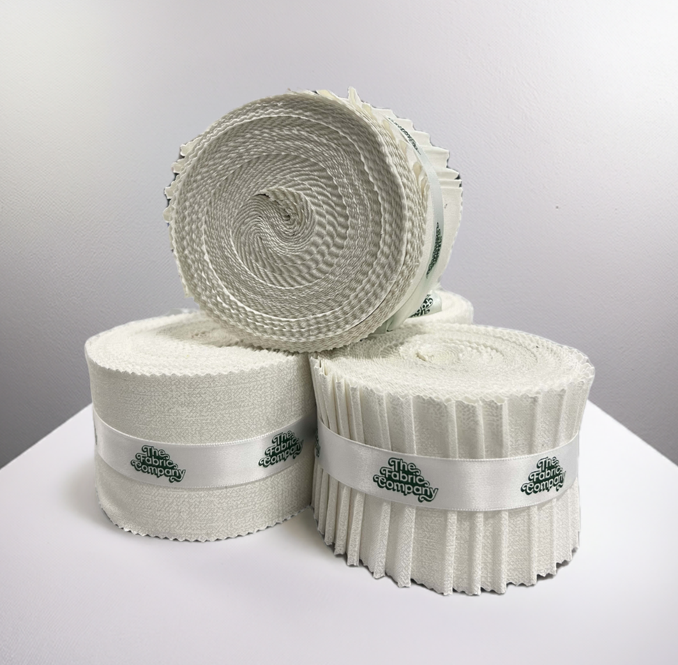 Choice Fabrics Grain of Color 2.5 inch strip roll white 20 cuts