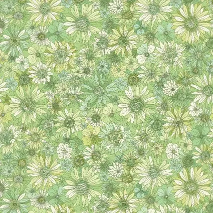 Green Best Friends Sleepovers Cotton Wideback Fabric per yard - Linda's Electric Quilters