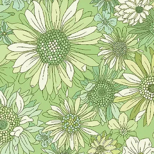 Green Best Friends Sleepovers Cotton Wideback Fabric per yard Benartex Inc