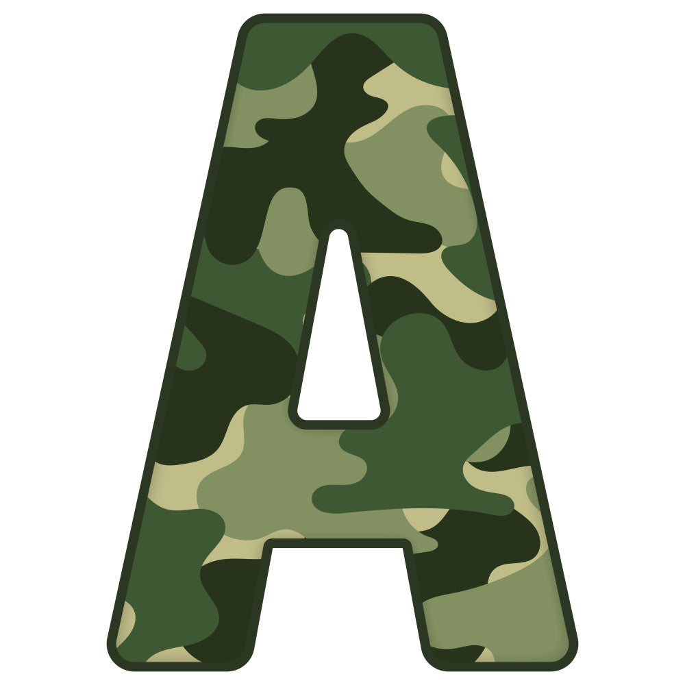 Green Camo Alphabet Fabric Panel 29
