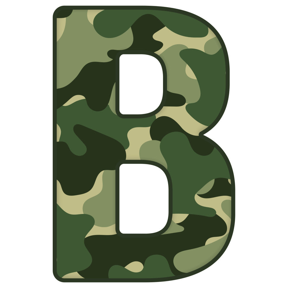 Green Camo Alphabet Fabric Panel 30
