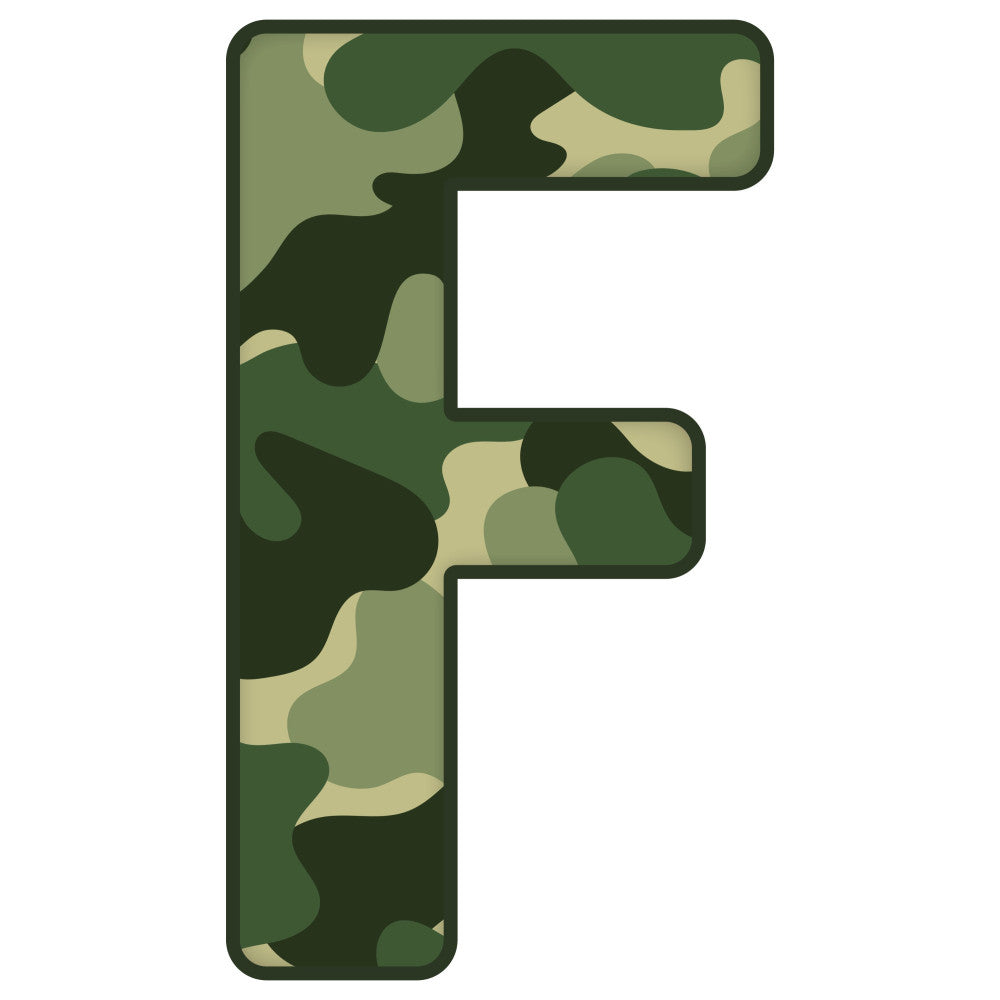 Green Camo Alphabet Fabric Panel 34