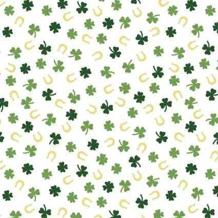 Green Gold Lucky Shamrock Cotton 43"/44" Fabric Per Yard EE Schenck Co