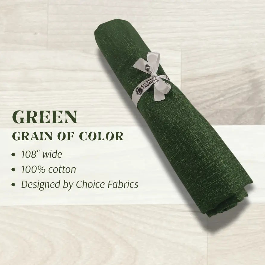 Green Grain of Color 108" Supreme Backings - Green fabric per yard