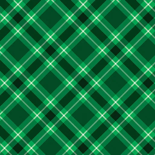 Green Hunter Plaid Cotton Wideback Fabric per yard