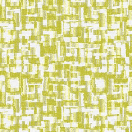 Green Lime Barcodes Cotton Wideback Fabric