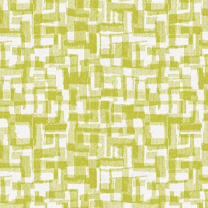 Green Lime Barcodes Cotton Wideback Fabric