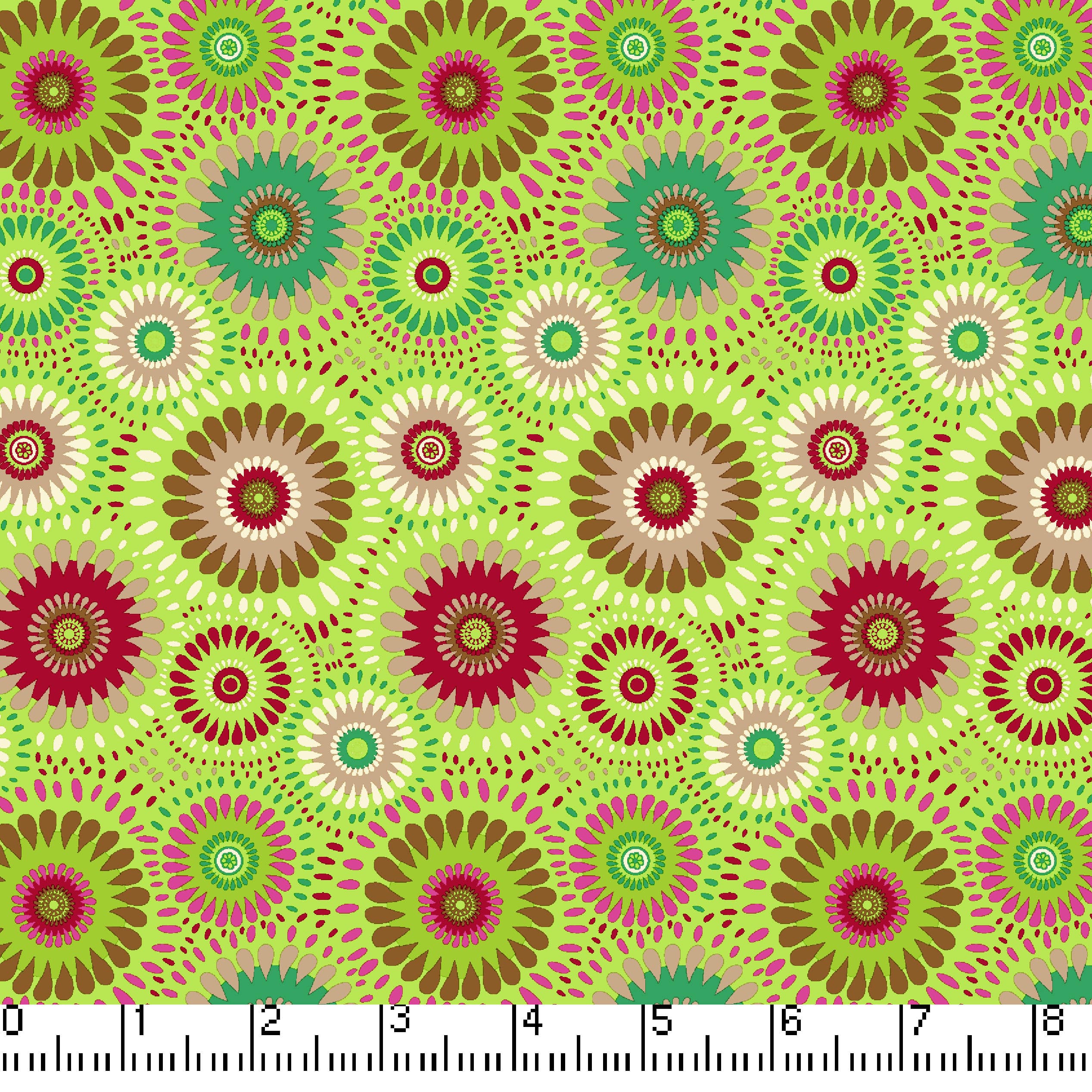 Green Lucky Medallion 45" Wide Cotton Fabric Per Yard