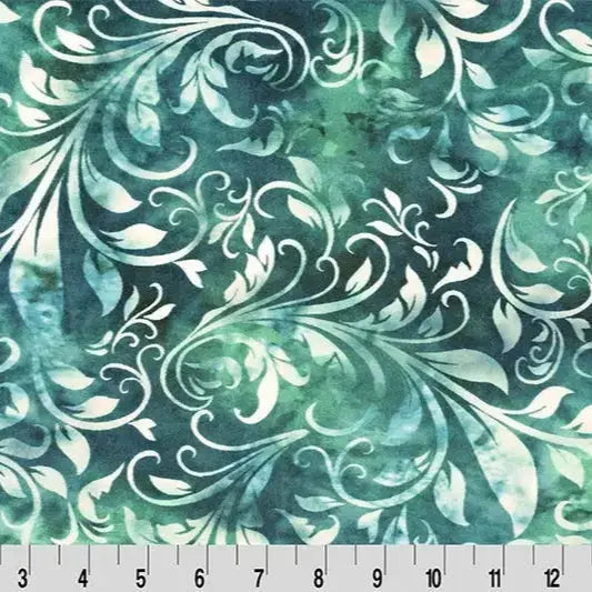 Bliss Batik Isabella Digital Cuddle Teal - Linda's Electric Quilters