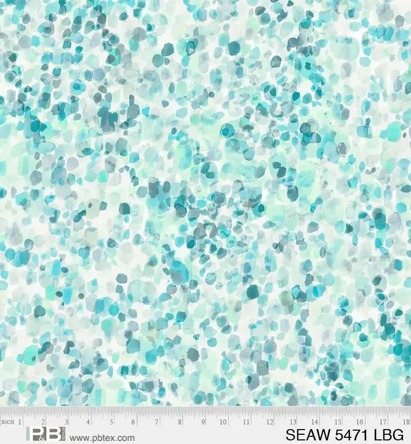 Green Teal Sea Glass Cotton Wideback Fabric ( 1 yard pack ) - Linda's Electric Quilters