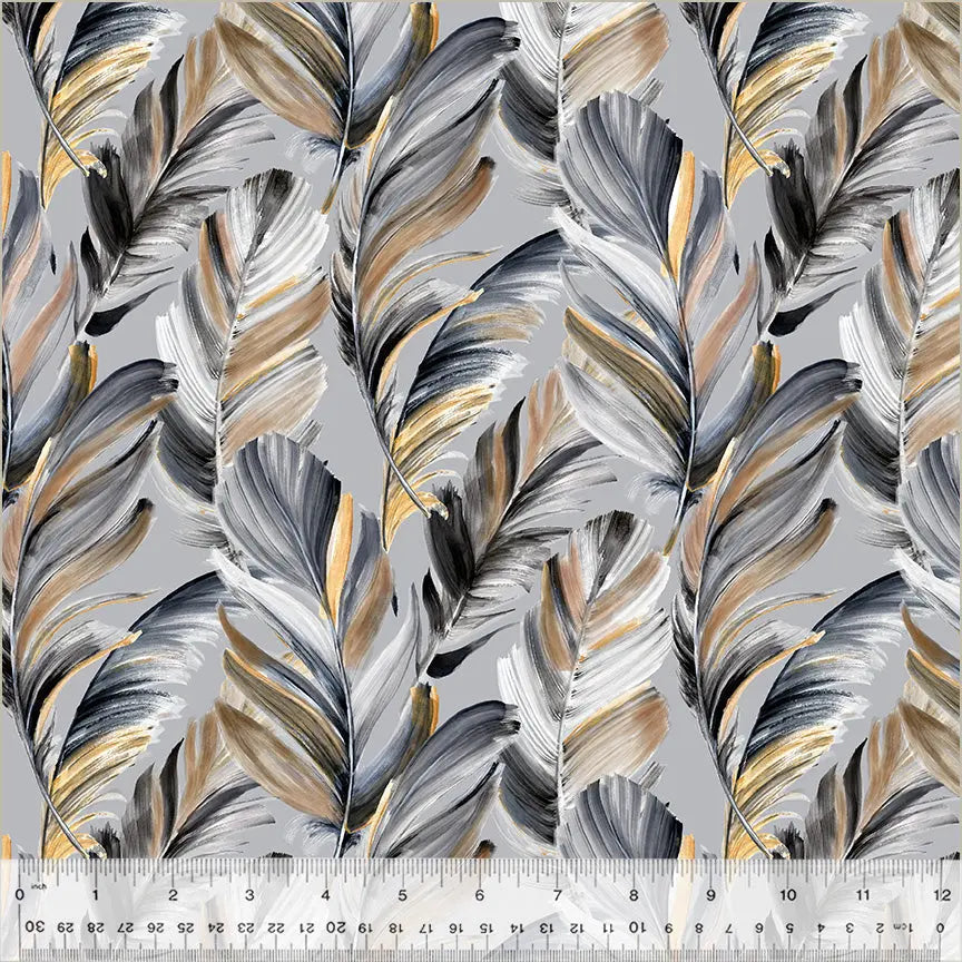 Grey Plume Wideback Cotton Fabric Per Yard - Linda's Electric Quilters