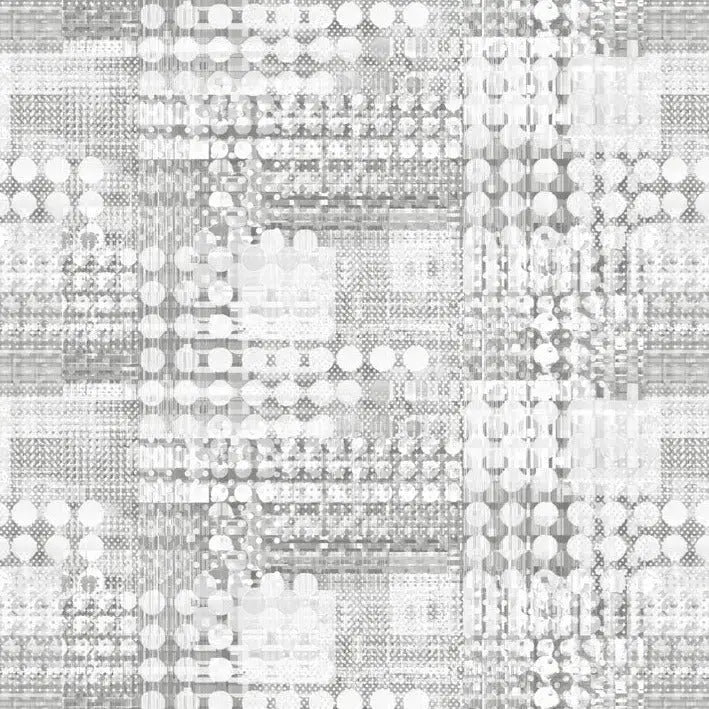 Grey Silver Mod Plaid Cotton Wideback Fabric ( 1 1/2 yard pack ) - Linda's Electric Quilters