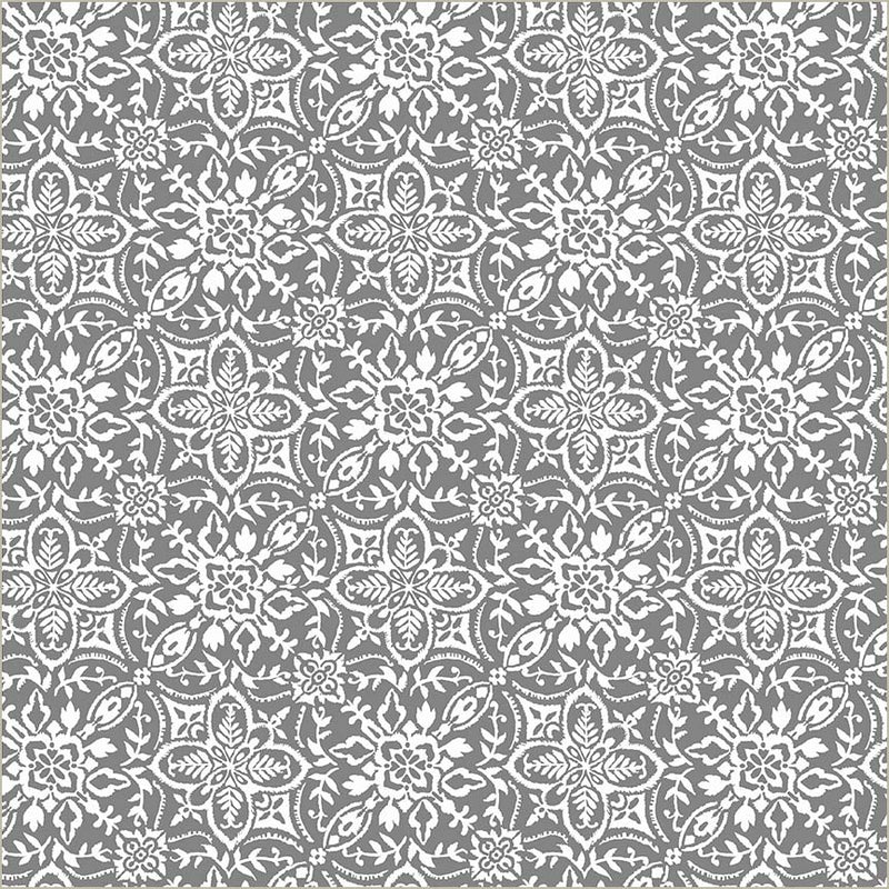 Grey Verona Tiling Cotton 44/45 Fabric Per Yard