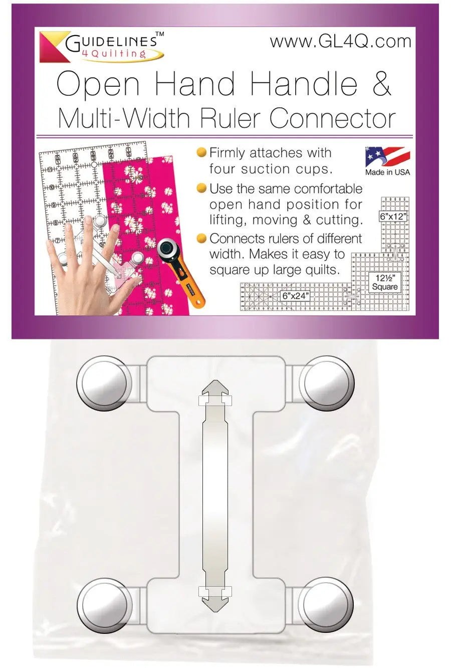 Guidelines Open Hand Handle & Multi-Width Ruler Connector - Linda's