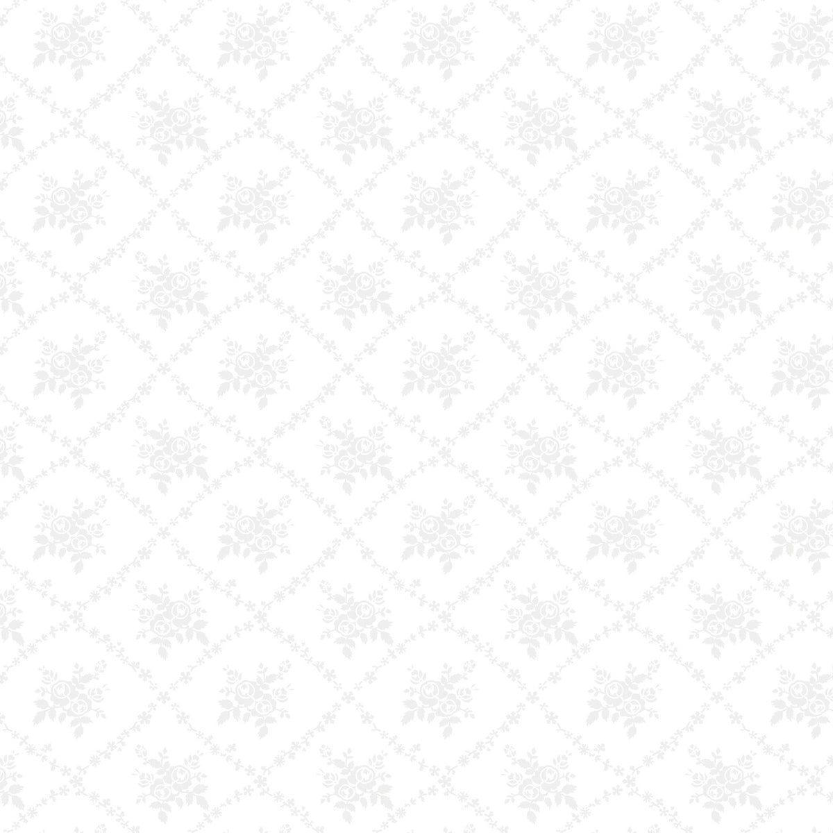 Rose Trellis White 45' wide fabric per yard