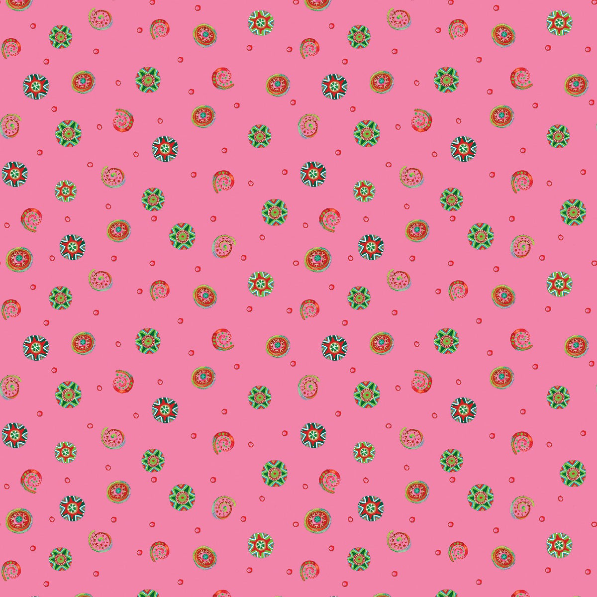 Playful Swirls Pink Snow Joy 45' wide fabric per yard