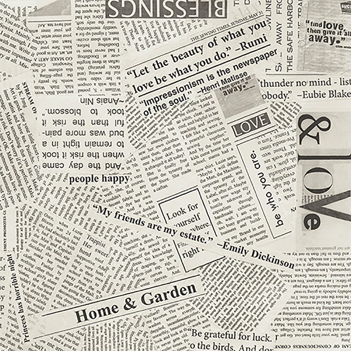Newspaper 108” Wideback 45' wide fabric per yard