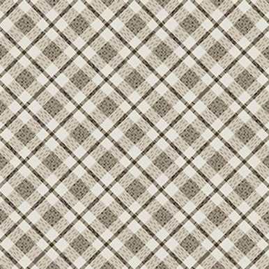Jungle Romp Small Bias Plaid Beige 43"/44" Fabric Per Yard